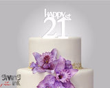 Rustic Wood cake topper "Happy 21st"