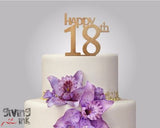 Rustic Wood cake topper "Happy 18th"